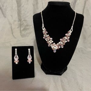 Prom/Special Occasion Necklace and Earrings, Purple and Pink shades